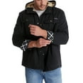 thumbnail image 4 of hopeusince Men's Winter Warm Hooded Shirt Jacket Corduroy Coats Fleece Jackets with Pockets Black L, 4 of 8