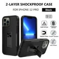 thumbnail image 2 of Xhy iPhone 12 Pro Case with Screen Protector Tempered Glass, Military Grade Case with Magnetic Car Mount, Hybrid Hard Case, 6.1 inch Cover for Men Women, Black & Black, 2 of 6