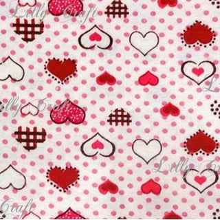 Mini Hearts in Pink / Red / White | Juvenile Flannel Fabric | 44 Wide |  100% Cotton | By The Yard 211