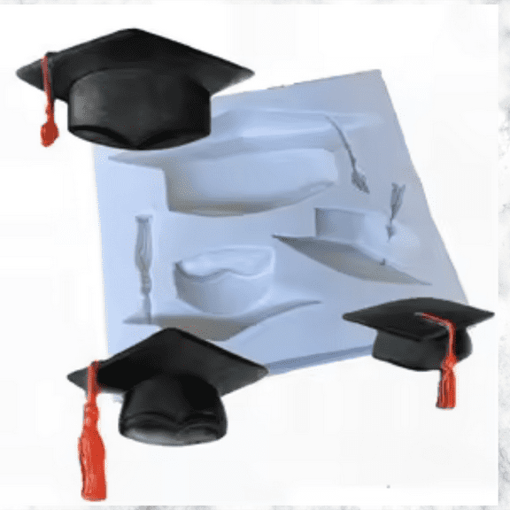 Graduation Cap Doctoral Cap and Tassel Silicone Mold