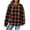 Pink, variant on Women's Fashion Loose Hooded Pullover Long Sleeve Plaid Sweatshirt with Drawstring Drop Shoulder and Pocket Print,Vermilion,XL