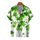 thumbnail image 2 of Camisas de playa hawaianas nuevas de verano para hombres y mujeres, camisa para parejas, camisa de manga corta con solapa y estampado 3D de trébol de cuatro hojas, camisas florales, tops, 2 of 4