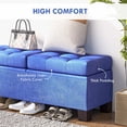 thumbnail image 4 of HOMCOM Storage End of Bed Bench, Upholstered Bench with Steel Frame, Blue, 4 of 9