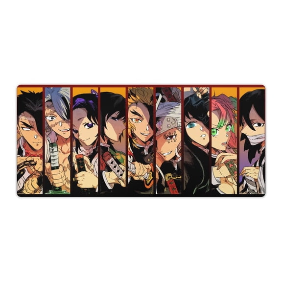 Demon Mouse Pad Slayer Anime Large Mouse Mat 900x400x3mm Non-slip Rubber Bottom Gaming Keyboard Mat, 3D Printed Full Desk Mouse Keyboard Pad