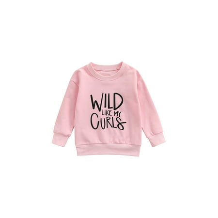 

JINSIJU Baby Sweatshirt Tops with WLID LIKE MY CURLS Letter Clothing
