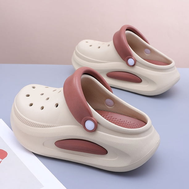 Zapatos de mujer con agujeros gruesos de 6 cm, moda encantadora, zapatos de verano 2024 con suela que aumenta la altura, sandalias de playa antideslizantes de EVA, zapatos de jardín