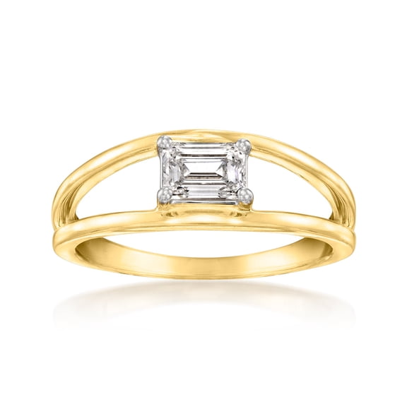 Ross-Simons 0.50 Carat Lab-Grown Diamond Split Ring in 18kt Gold Over Sterling, Women's, Adult