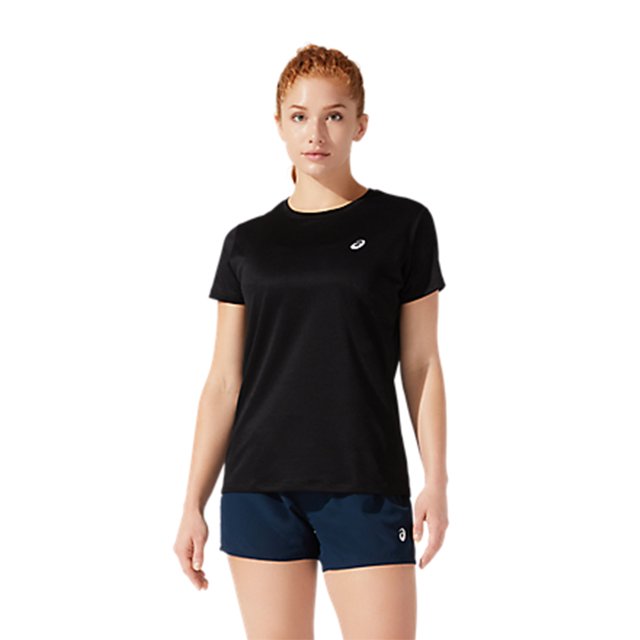 Playera Asics Mujer Silver SS Top Negro Running 2012B891001