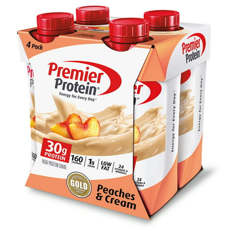Premier Protein Shake, Peaches & Cream, 30g Protein, 4
