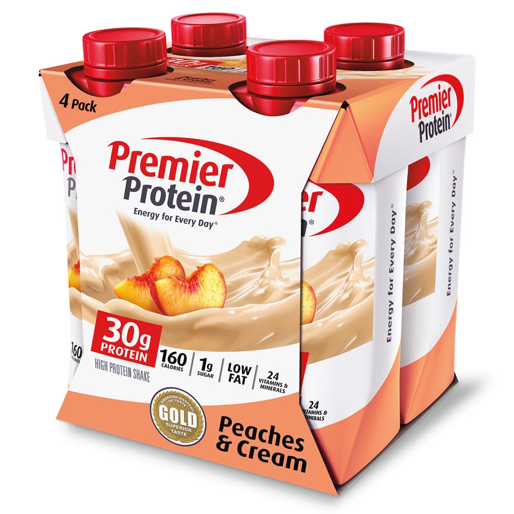 Premier Protein Shake, Peaches & Cream, 30g Protein, 11 Fl Oz, 4 Ct