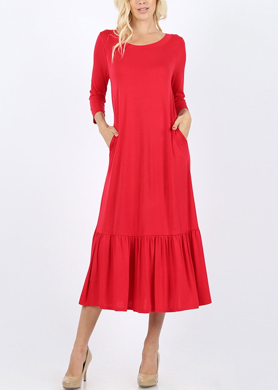 ruby red color dress