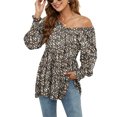 thumbnail image 2 of Camisetas elegantes con estampado Floral para mujer, ropa de calle de manga larga con cuello en V, Túnica informal, Jersey, blusa holgada, Tops de otoño 2022, 2 of 4
