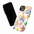 thumbnail image 3 of Curious Monkey Fun Play Phone Case, Whimsical Bicycle & Candy Collage iPhone Cover, Cute Pink Design for iPhone 16 15 14 13 12 11 Pro Plus Max Mini, 3 of 6