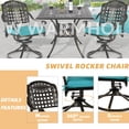 thumbnail image 4 of 9-Piece Patio Dining Set for 8, All Weather Cast Aluminum Outdoor Funiture Table and Chairs Set - 94.5" Rectangular Table and 8 Cushioned Swivel Rocker Chairs, Umbrella Hole, Ocean Blue, 4 of 7