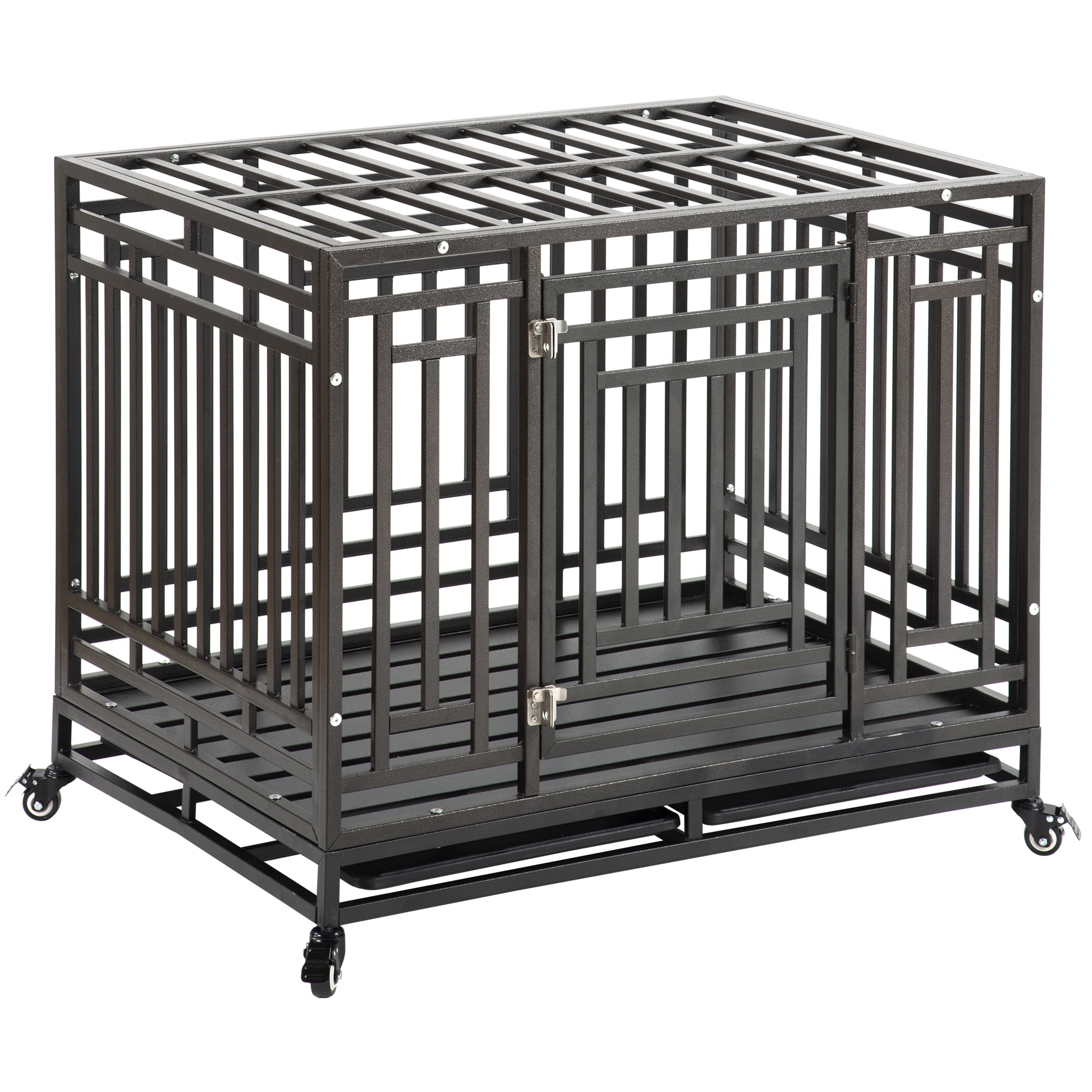 Dog Crate for Medium Dogs, Heavy Duty Dog Cage Single Door with 2 Locks