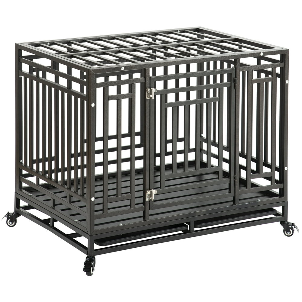 Dog Crate for Medium Dogs, Heavy Duty Dog Cage Single Door with 2 Locks, AntiRust Durable Metal