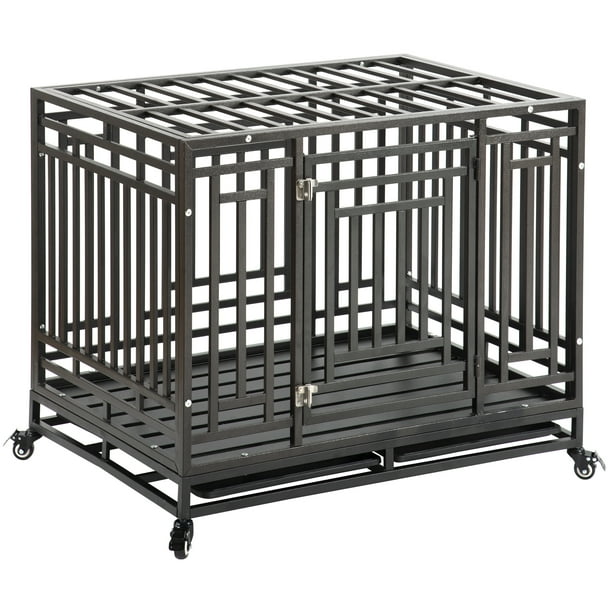 Dog Crate for Medium Dogs, Heavy Duty Dog Cage Single Door with 2 Locks