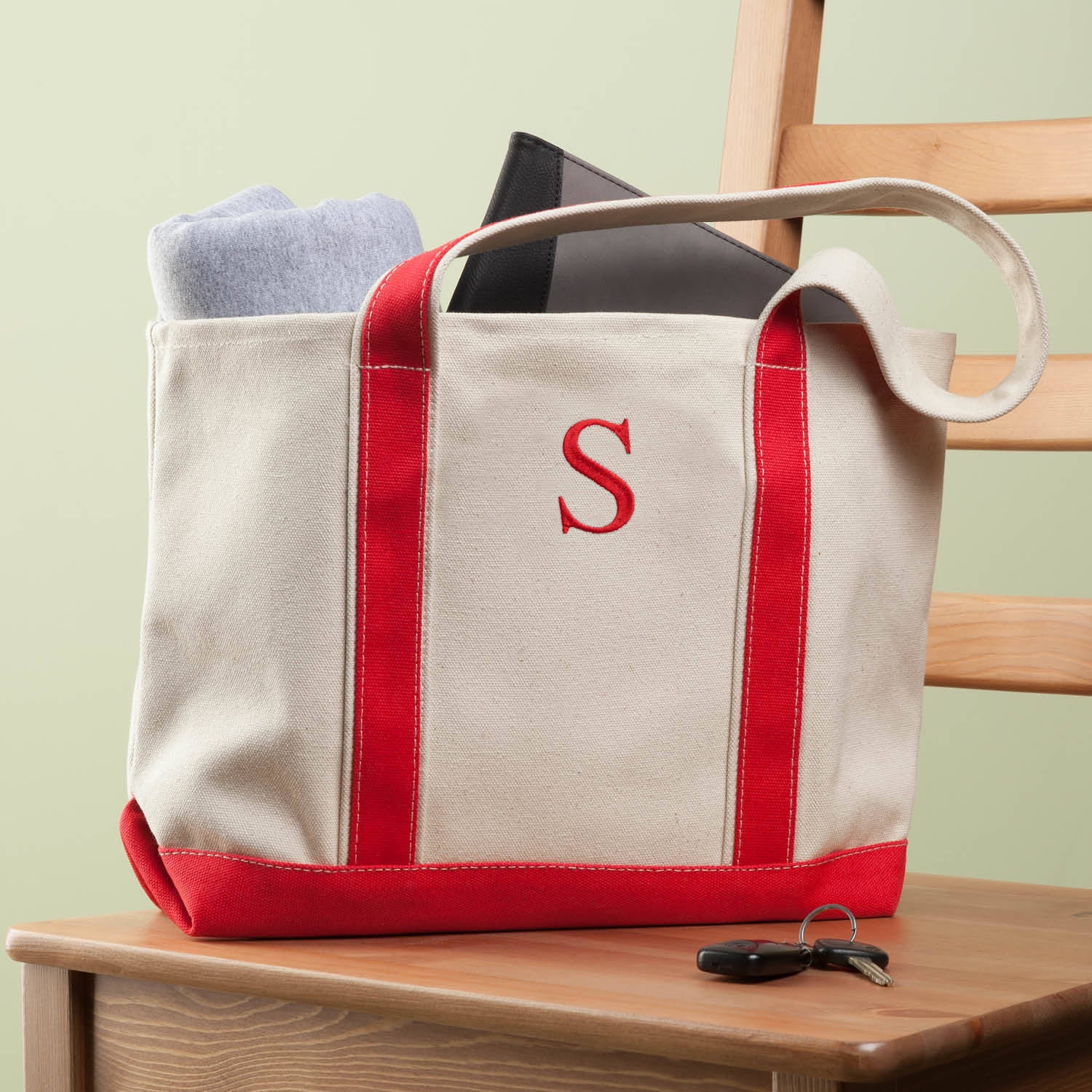 My Personalized Or Monogram Red Tote Bag