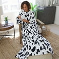 thumbnail image 3 of Catalonia Wearable Blanket with Sleeves and Pocket, Cozy Soft Fleece Micro Plush Wrap Adult Blanket Robe for Women Men, Cow Pattern Makes a Great Gift for Holidays, 73" x 51"., 3 of 8