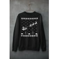 thumbnail image 5 of Old Glory Mens Flying Santa Sleigh Ugly Christmas Sweater Long Sleeve Sweatshirt, 5 of 6