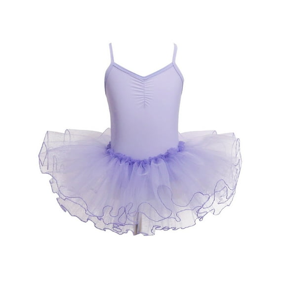 iiniim Kids Girls Spaghetti Straps Ballet Dance Tutu Dress Gymnastic Leotard Skater Skirt