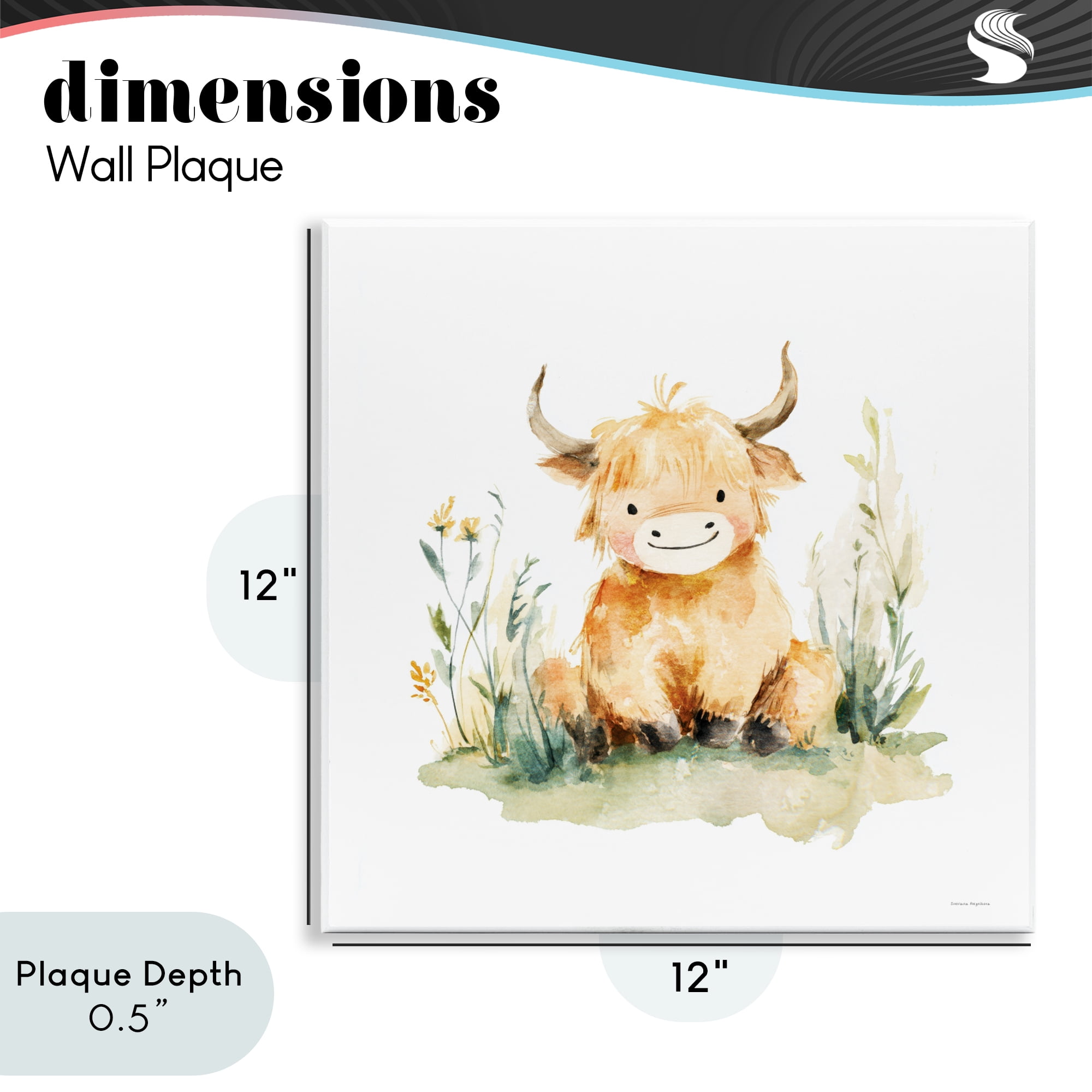 Stupell Industries Little Highland Calf Wall Plaque Art, design by Svetlana Aleynikova