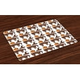 thumbnail image 1 of Ambesonne Halloween Place Mats Set of 4, Pumpkin Witch Hat Cat, Standard Size, Brown Orange Green, 1 of 4