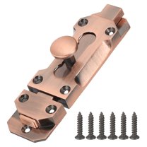 Uxcell Barrel Bolt Latch, Vintage Slide Lock with Mounting Screws for Wooden Door Barn Fence Shed Window Red Bronze 4 Inch