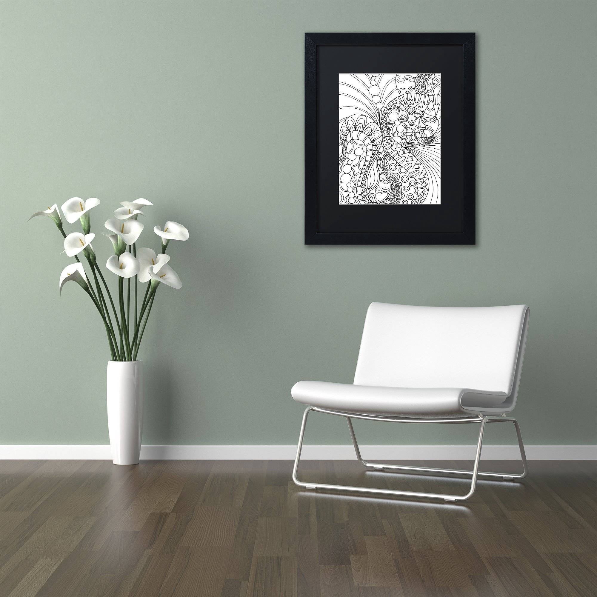 Trademark Fine Art "Mixed Coloring Book 46" Canvas Art by Kathy G. Ahrens, Black Matte, Black Frame