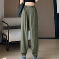 thumbnail image 2 of Ndbuld Womens Cargo Pants with Pockets Spring and Summer Casual Pocket Workwear Pants Casual Long Pants Leggings Great Gifts for Less,S,Army Green, 2 of 7