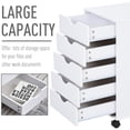 thumbnail image 3 of HomCom 5 Drawer File Cabinet Storage Organizer Filing Cabinet with Nordic Minimalist Modern Style & Wheels, White, 3 of 8