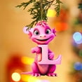 thumbnail image 3 of Luoshdecor 2025 Christmas Letter Tree Ornaments，26 Initial Pink Dinosaur Decoration ,Xmas Gift Hanging Pendant for Home Party 3.15in (L), 3 of 3