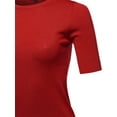 thumbnail image 4 of A2Y Women's Basic Casual Colorful 1/2 Sleeve Knit Pullover Sweator Top Red S, 4 of 6