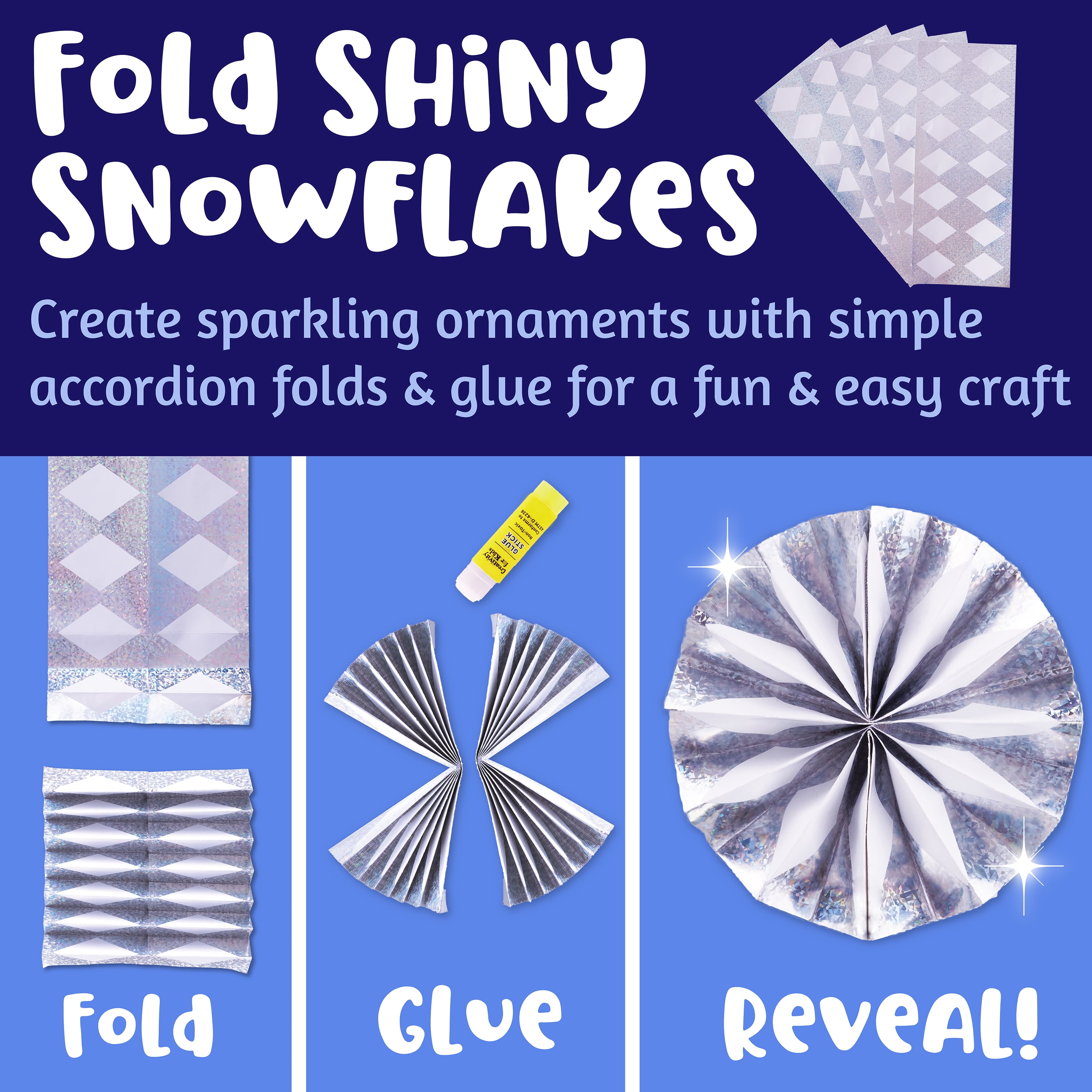 Creativity for Kids Make Your Own Snowflake Ornaments Kit | Create 8 DIY Paper & Foil Snowflakes (Ages 6+)