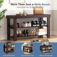 thumbnail image 4 of Bigleap 3-Tier Bamboo Shoe Rack Bench, Entryway Storage Organizer for Hallway, Bedroom, Balcony, Small Spaces,Brown,11.3''x 19.7'' x 17.8'', 4 of 8