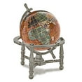 thumbnail image 2 of Alexander Kalifano GNT80AS-CPR 3 in. Gemstone Globe with Antique Silver Nautical 3-Leg Stand - Copper Amber, 2 of 2