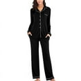 thumbnail image 4 of PENGXAING Ensemble de Pyjama 2 Pcs Automne pour Femmes, Haut à Manches Longues et Pantalon Long, Pyjama pour Dames, 4 of 6