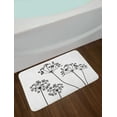 thumbnail image 2 of Silhouette Bath Mat, Monochrome Flowers Thin Lines Shadow Simplistic Illustration Print, Plush Bathroom Decor Mat with Non Slip Backing, 29.5" X 17.5", Charcoal Grey and White, by Ambesonne, 2 of 2