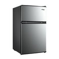 Arctic King 3.2 Cu ft Two Door Mini Fridge with Freezer, Stainless