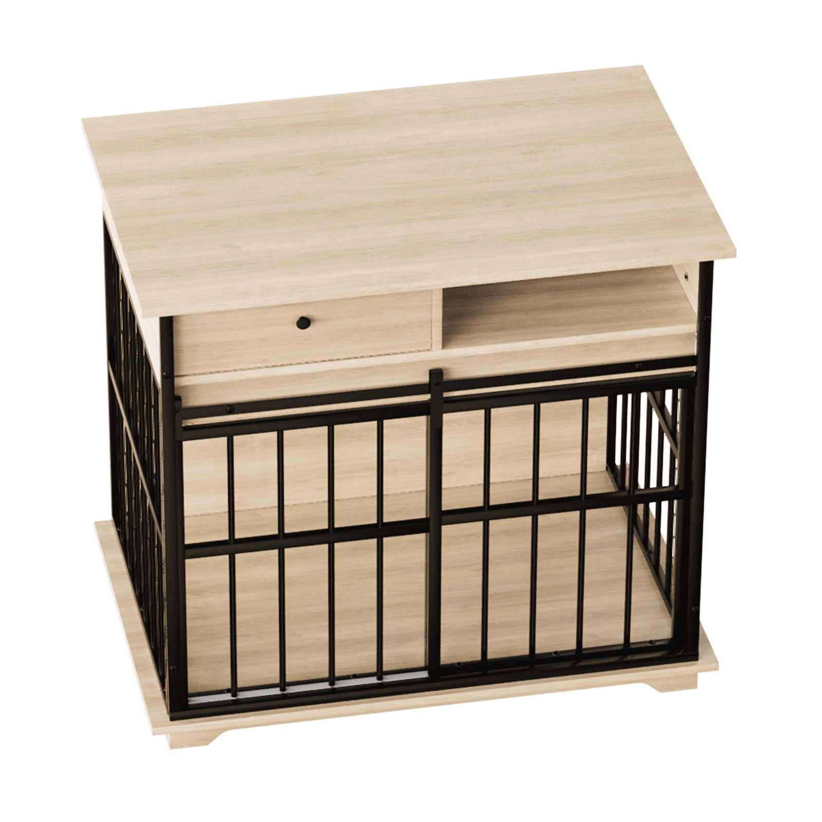 Dog Crate Furniture, Large Dog Cage Wooden Kennel Furniture with Tray for Medium Large Dogs
