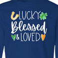 thumbnail image 4 of Inktastic Lucky Blessed and Loved Horseshoe Clover Hearts Long Sleeve Youth T-Shirt, 4 of 5
