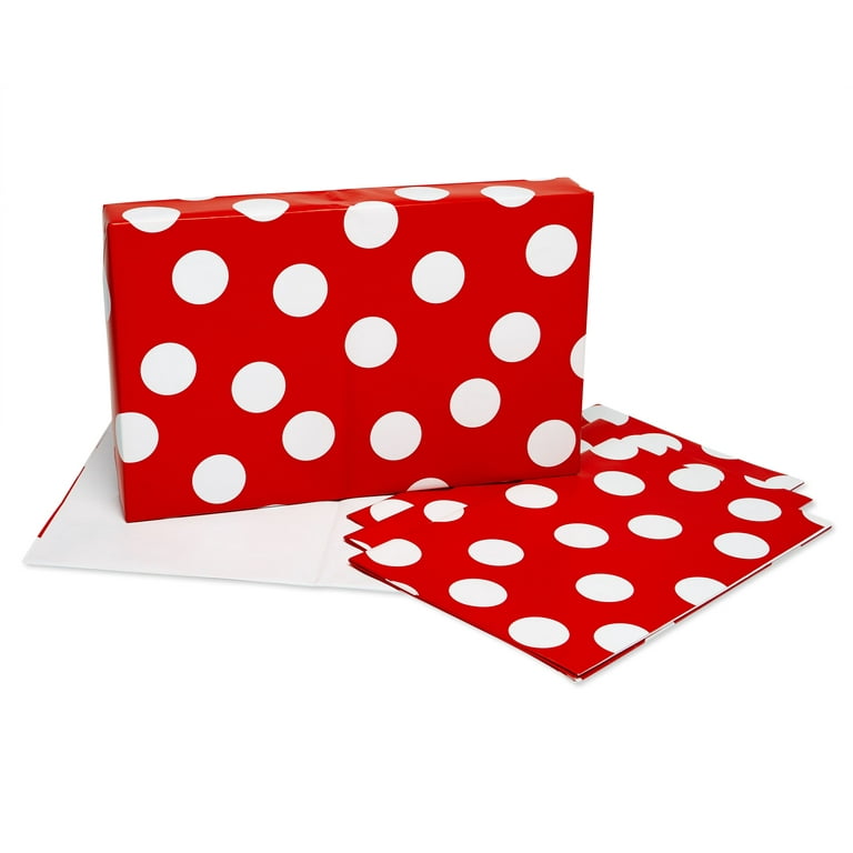 MIXED Red & White Stars 'wonderful Time' MIXED Recyclable Christmas  Wrapping Paper Set 