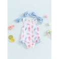 thumbnail image 2 of Nygoyerh Little Girls Sweet Summer Swimsuit Donut/Ice Cream/Floral Print Sleeveless Ruffle Romper Swimwear Toddler Kids Cute Ruffle Bathing Suit Beach Wear 18M-6T, 2 of 8