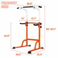thumbnail image 7 of Adjustable Height Iron Multi-Function Power Tower Dip Station, with PU Elbow Protection Pads for Home Gym Strength Training, Orange, 7 of 7