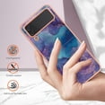 thumbnail image 6 of Designed for Samsung Galaxy Z Flip 4 Marble Case, Ultra Thin Girls Women Plating Marble Designed Flexible Soft TPU IMD Marble Protective Case Cover for Samsung Galaxy Z Flip 4 5G - Purple, 6 of 7