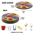thumbnail image 4 of Vzayyk 4Pack Wooden Coasters With Cork Base Heat-Resistant Drink For Home Office Restaurant Beautiful Boho-style Design, 4 of 7