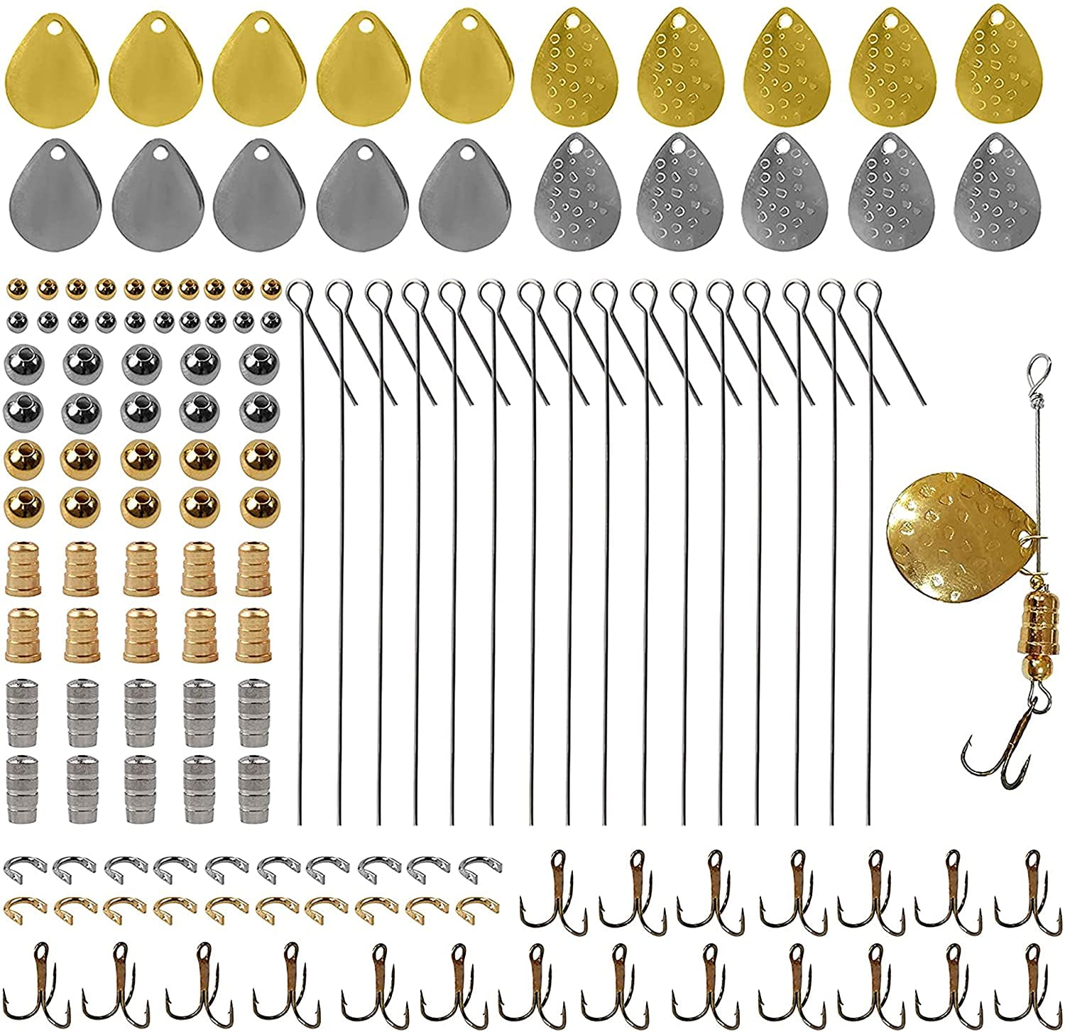 140pcs Spinner Making Kit Spinner Parts Assortment Lure Making Kit