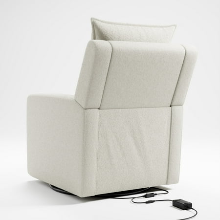 Storkcraft Timeless Recline Glider With USB, Ivory Boucle