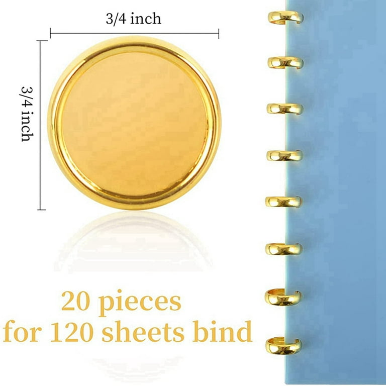 20 Pieces Gold Discs Binder Rings Metal Discs for Notebook and Planner  Scrapbooking (Silver)