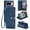 Dark Blue, variant on TECH CIRCLE Flip Folio Wallet Case for Google Pixel 8, with Wrist Strap and Crossbody Strap, PU Leather Protective Case with Credit Card Holders, Pockets, Stand, Magnetic Snap Closure, Red